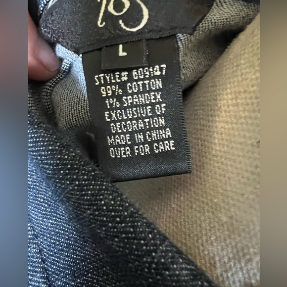 iOS Embellish ladies denim jacket. large. NWOT. Never. Worn. Perfect condition - Picture 5 of 16